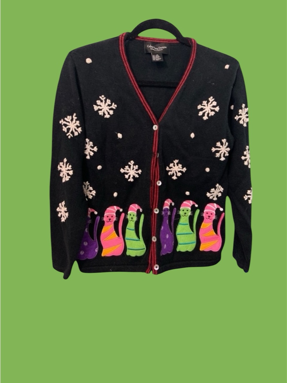 Adorable Celina yang designs Size medium Christmas snowflake cat sweater